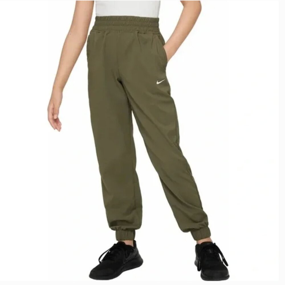 Nike || Kids Dri-FIT One Woven Training Jogger Pants || Green Olive